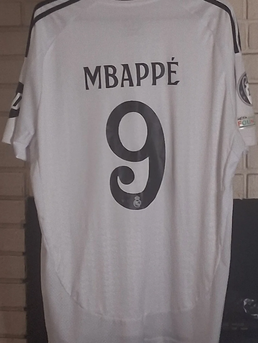adidas White Mens Soccer Jersey with Gray Accents